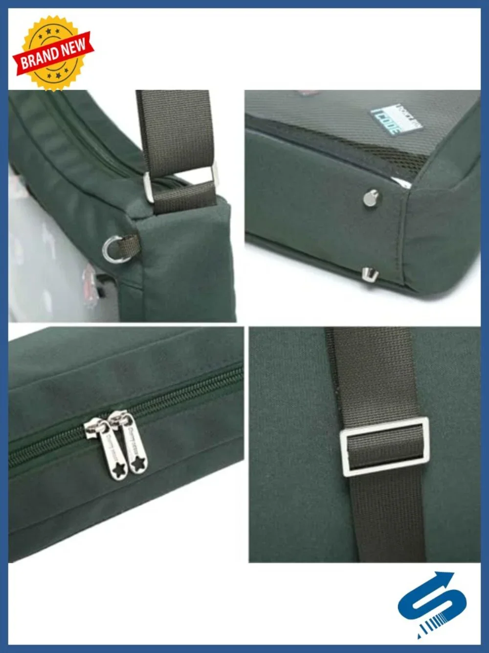 Canvas Crossbody Ita Bag with Clear Window for Pins, Adjustable Shoulder Strap,